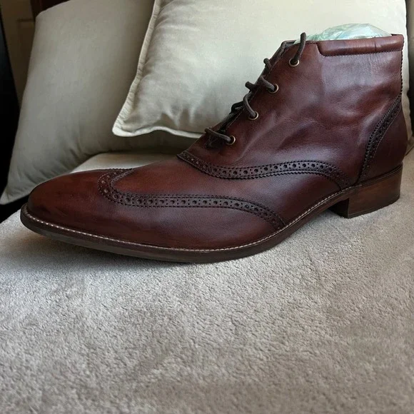Cole Haan Liam Men 16 Brown Leather Wingtip Ankle Chukka Boot C11053 Boho